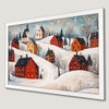 Winter Village Snowfall Art Poster - Festive Holiday Decor