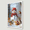 Winter Wonderland Art Poster: Snowman and Woodland Friends