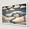 Winter Wonderland Art Poster: Snowy Cottage Scene for Holiday Decor