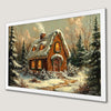 Winter Wonderland Cozy House Art Poster for Holiday Decor
