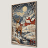Winter Wonderland Reindeer Canvas Print Holiday Wall Art