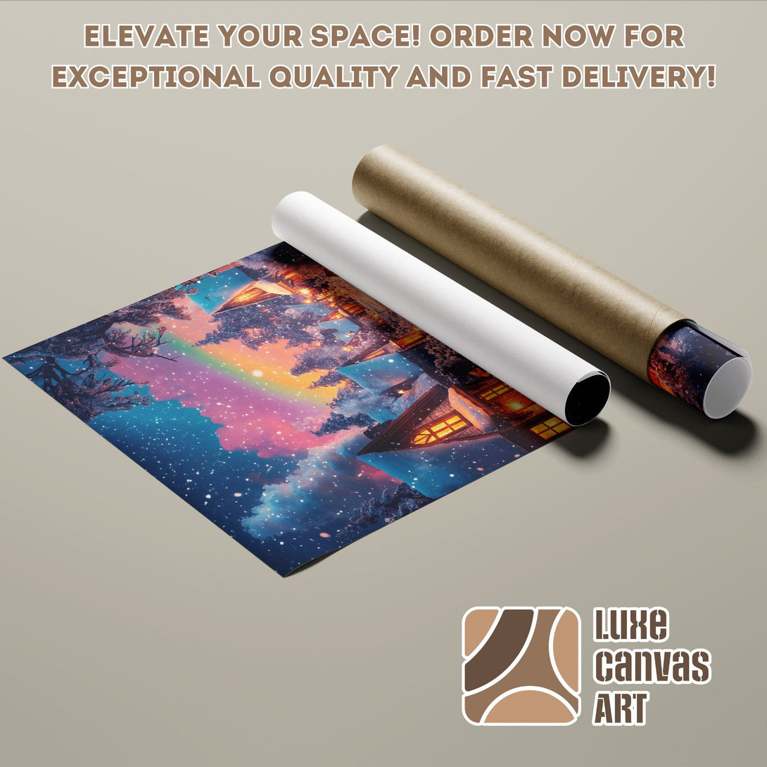 Poster Roll featuring a dreamy landscape with a colorful sky. Perfect wall art!