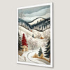 Winter Wonderland Village Art Poster | Festive Holiday Decor