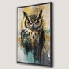 Wise Owl Vibrant Animal Art Framed Canvas Print