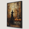 Witch in the Pumpkins Patch Canvas Print for Halloween