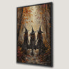 Witches in Autumn Forest Canvas Print for Halloween Art