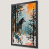 Wolf Silhouette Sunset Art Poster - Rustic Forest Decor
