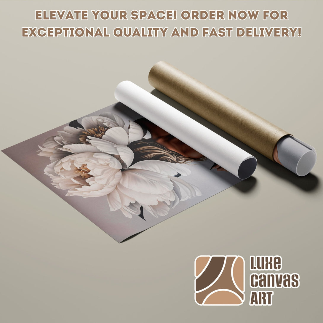 Floral Poster Roll in neutral tones. Elevate your space with this beautiful art print. Order now!