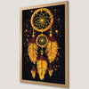 Yellow Feather Dreamcatcher Art Poster - Boho Chic Wall Decor